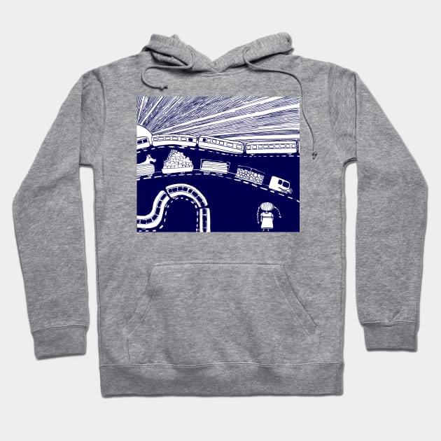 Trains Hoodie by ruta13art